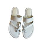 J. McLaughlin  - White Shay Leather Slide Sandals Sz 10 Photo 1