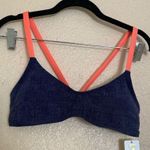 l*space L* blue & pink faux denim bikini top size L with padding included NWT Photo 2