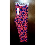 WTC Americana Ladies Capri Leggings, Red and Blue Floral Design, Size XL (16 Photo 1