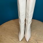 Steve Madden  Lavan Croc-Embossed Ivory Leather Kitten Heel Boots Women’s Size 5 Photo 4