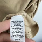 BP NWT . One Shoulder Ruched Mini Ribbed Knit Dress in Organic Tan Cotton Large Photo 6