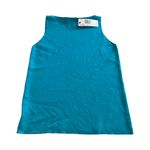 Ellen Tracy Linda Allard  Large Turquoise Wool Silk Ribbed Sweater‎ Tank Nwt Photo 1