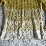 Anthropologie  Sparrow Ombre Cable Knit Crewneck Sweater Size Small Yellow Green Photo 6