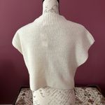 Maeve  Anthropologie Cream Knit Shortsleeved Sweater Crop in Back Size Large NWT Photo 2