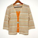 Per Una vintage colorful striped 3/4 sleeves knit cardigan sweater size L Size L Photo 7