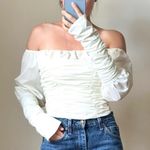 Danielle Guizio  off white top off shoulder size XS C9 Photo 2