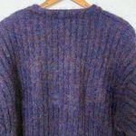 90s Express Tricot M/L Fuzzy Mohair Cardigan Grandpa Sweater Ribbed Knit Grunge Purple Size undefined Photo 4