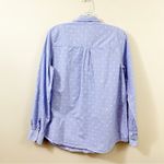 Charter Club Relaxed Houndstooth Plaid/ Polka Dot Blue/White Button Down Top Photo 3