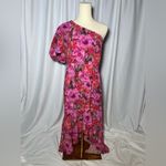 Showpo CLABELLE MIDI DRESS ONE SHOULDER RUFFLE TULIP HEM | 10 NWT Pink Photo 2