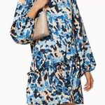 Never Fully Dressed Drop Waist RiRi Printed Dress Women’s 4 Blue Long Sleeves Photo 0