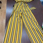 Cato Mustard Yellow Stripe Jumpsuit with Belt Photo 3