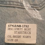 Neon Blonde Strutt Starstruck Denim Mini Skirt NWT Size 25 Blue Photo 6