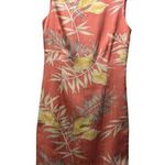 Tommy Bahama Womens Coral Silk Dress Size 4 Vintage Tropical Sheath Coastal Photo 0