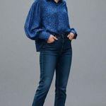 ZARA Blue Leopard Print Oversized Top Size S Photo 0