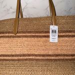 Coach NWT  Straw and smooth leather City Tote Bag CBG87 Im/Honey Brown Photo 9