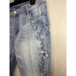 Laurie Felt Classic Embroidered Jeans Vital Stretch Denim Blue Size 12 Photo 3
