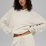 Alo Yoga  NWT New Class Cashmere Hoodie Bone Heather Pocket 2XL Oversized Photo 0