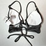 Shade & Shore Black White Striped Textured Longline Bikini Top Size S (4-6) New! Photo 4