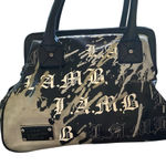 L.A.M.B. Vintage Y2K  2000s Black White Alchemy Graffiti Bowling Handbag Purse Photo 0