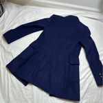 ZARA Woman navy double breasted 5 button military style pea coat sz L Photo 11