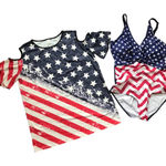 Unbranded Women's American Flag One Piece Bathing Suit, Patriotic Shirt‎ XL New Red Photo 0