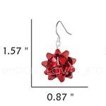 Gift Bow Dangly Earrings Red Photo 1