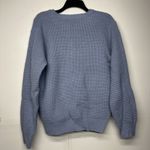 SHEIN Light Blue Waffle Knit Sweater Photo 6