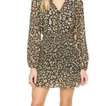 Lost + Wander Dance All Night Long Sleeve Leopard Print Smocked Mini Dress XS Photo 0