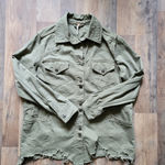 Free People Moonchild Distressed Denim Jacket Olive Size Small Photo 2