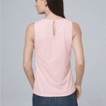 White House | Black Market  Floral Red Flower Pink Mesh Top, Small Photo 7