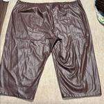 Susan Graver Women's 5x faux leather wide leg pants Brown Photo 3