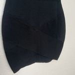 None Cross Front Bodycon Mini Skirt Black Size Small Photo 4