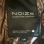 Noize Athena Chocolate Brown Metallic Cropped Puffer Jacket Cruelty Free Large Photo 9