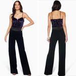 Ramy Brook  Capone Floral Velvet Bustier Black Wide Leg Jumpsuit US 2 Photo 3