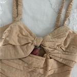 ZARA NWOT  Ruched Tan Crop Top Photo 2