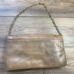 Banana Republic  Leather Shoulder Bag Clutch Purse Brown Gold Chain Magnetic Snap Photo 4
