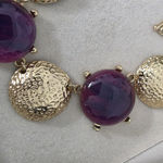 Boutique Gold Chain with Purple Neckkace and Earrings Set Photo 3