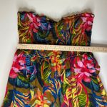 Aerie  Smocked Tropical Floral Maxi Dress Size XL Strapless Boho Vacation Resort Photo 9