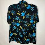 Dress Barn  Black Blue Floral Silky Blouse Sz 14W Photo 5