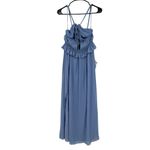 Dress the Population Athena Braided Blue Plunge V-Neck Halter Gown S NWT Photo 5