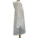 Forever 21  White See Through Transparent Hooded Rain Jacket Snap Button Zip Sz M Photo 5