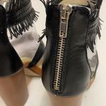 GROOVE Tribal Fringe Chunky Block Heels Size 8 A9 Black Photo 6