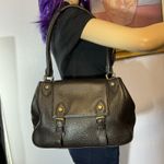 Brooks Brothers  Leather Hand Bag Tote Brown Gold Top Handle Used Photo 5