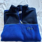 FILA blue black quarter zip pullover fleece sweater size M Photo 4