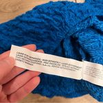 ZARA  Blue Textured Puff Sleeve Striped Square Neck Elastic Crop Top Size S Photo 2