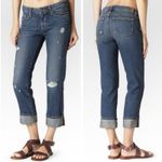 Paige Porter Mid Rise Boyfriend Straight Jeans, Med Wash Distressed NEW, size 28 Photo 12