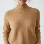 We The Free Ribbed Tan Sweater Mock Neck Oversized Tunic Photo 0