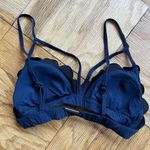 Koral Something Navy navy blue triangle sports bra with scalloped edges XS Photo 2