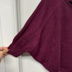 Chico's Womens Wine Red Purple Crew Neck Bat Wing Dolman Sweater Medium Photo 2