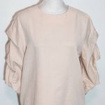 COS Blush Pink Textured Blouse with Puffy Sleeves Size 4 Light Pink Top Photo 3